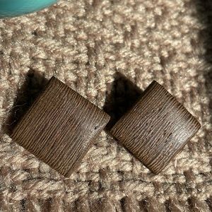 Wood statement stud earrings